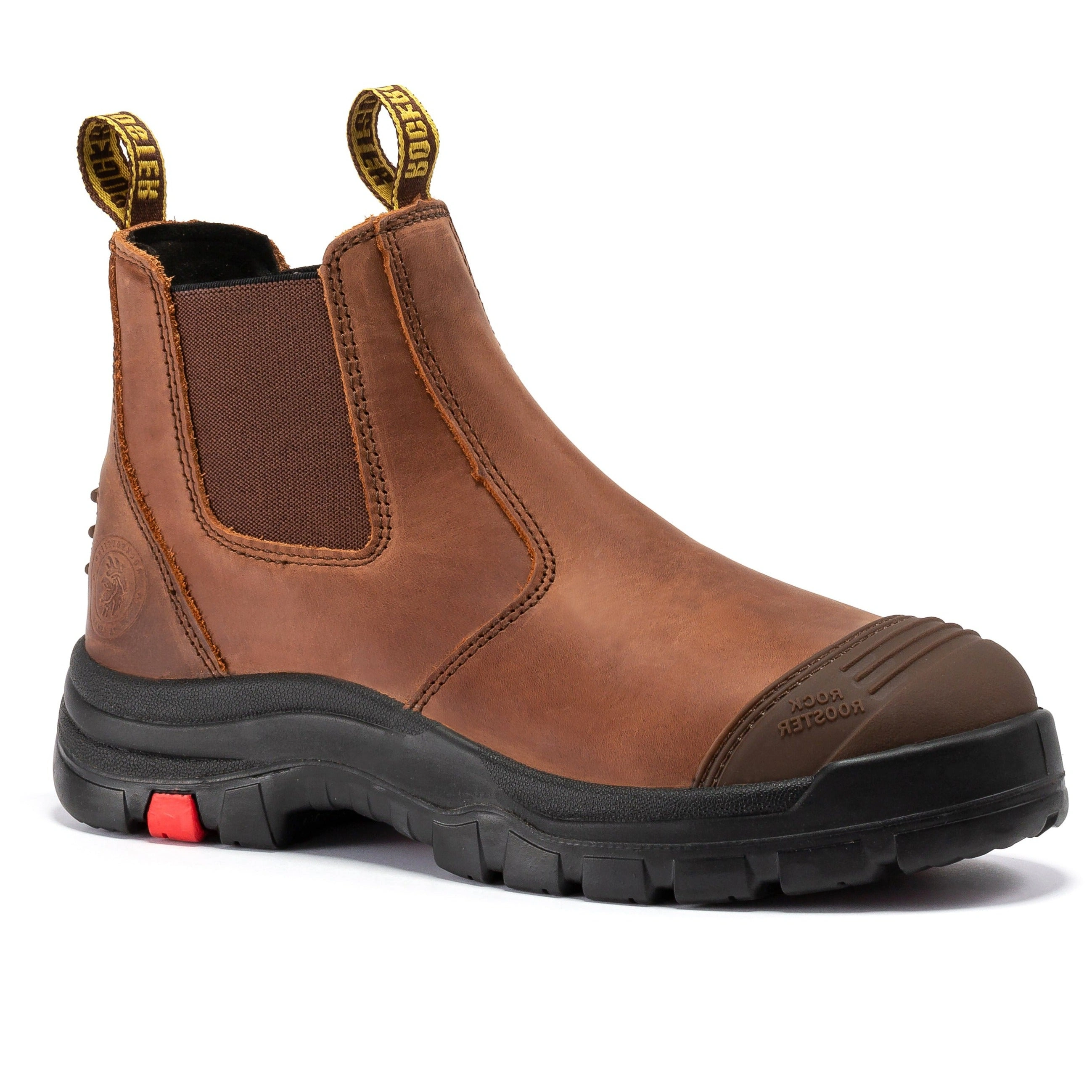 ROCKROOSTER Lumen Brown Stivali da Lavoro in Pelle: Robustezza e Stile Incontro Perfetto per Ogni Cantiere!