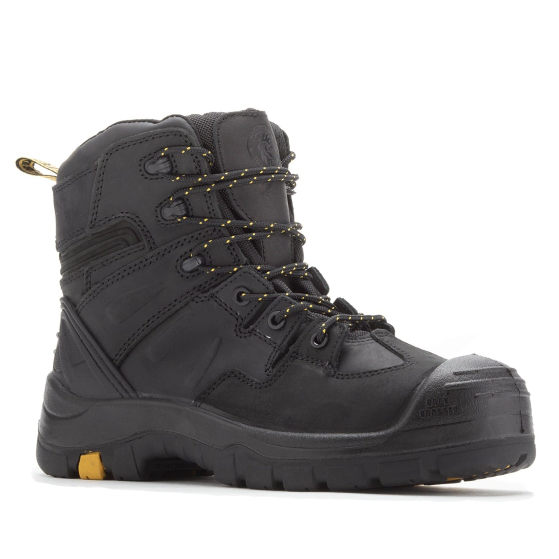 ROCKROOSTER Woodland Neri: Stivali da Lavoro in Pelle con Punta Composita, Robusti e Affidabili, AK609.